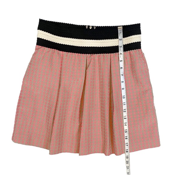 Maeve Anthropologie Polka Dot Pleated High Waisted Swing Skirt Size M Petite - Picture 3 of 15